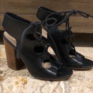 Aldo Tie Up Black Block Heels